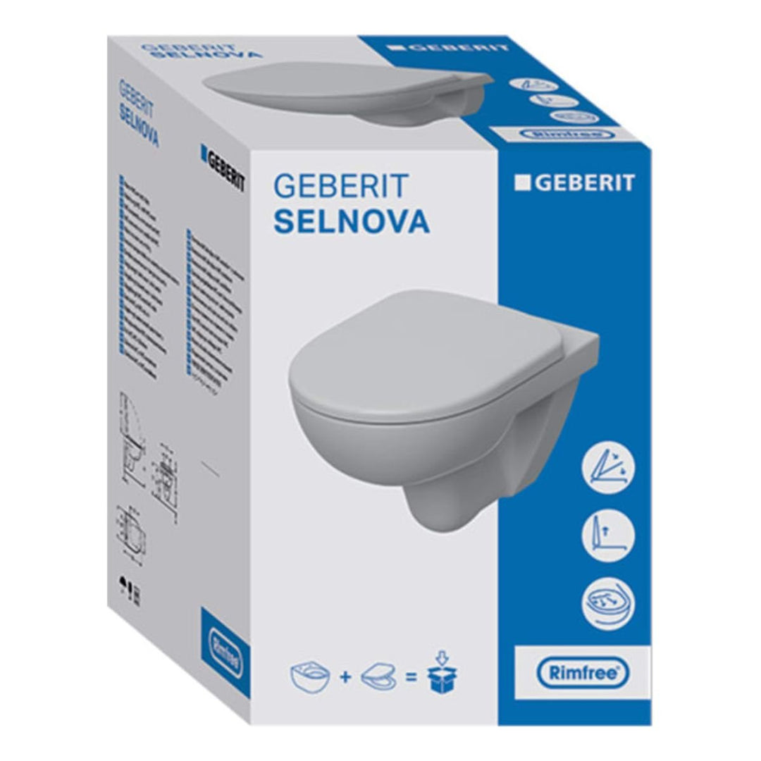 501751001 - Geberit Selnova Rimless Wall-hung WC Pack in White - 501751001 - Coa Living