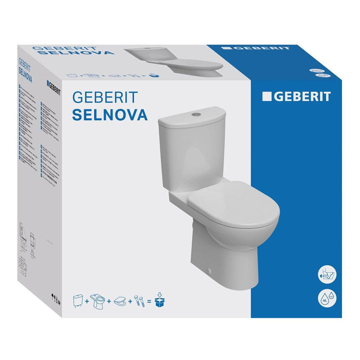 501754006 - Geberit Selnova Closed Coupled WC Pack in White - 501754006 - Coa Living