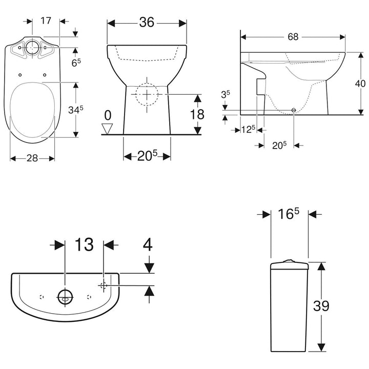 501754006 - Geberit Selnova Closed Coupled WC Pack in White - 501754006 - Coa Living