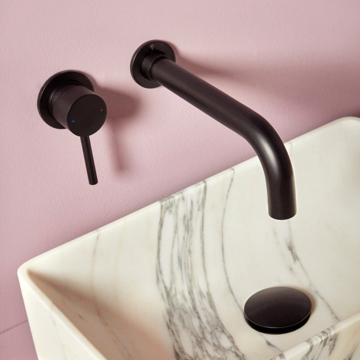 AM00047 - Amara Runswick Wall Mounted Mixer Tap in Matt Black - Coa Living