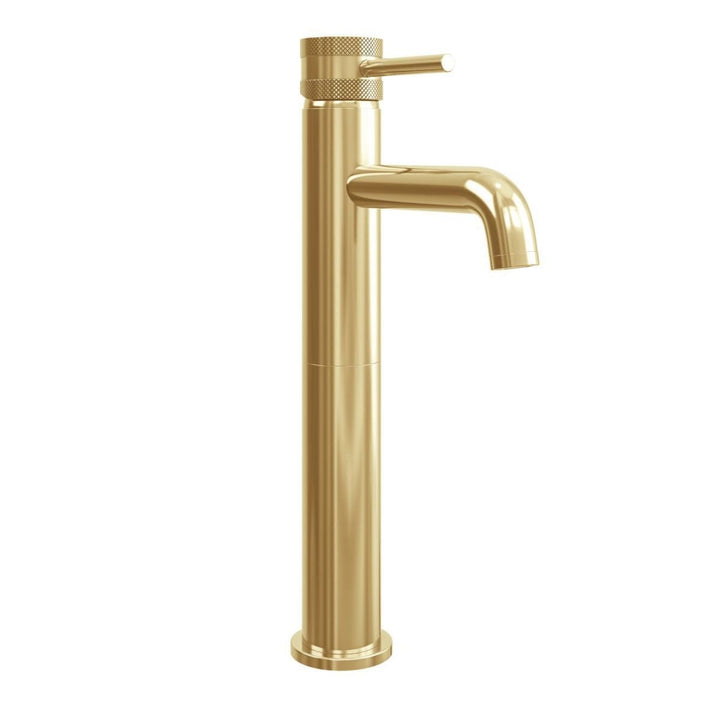 AM00058 - Amara Runswick Tall Mono Basin Mixer Tap in Brushed Brass - Coa Living