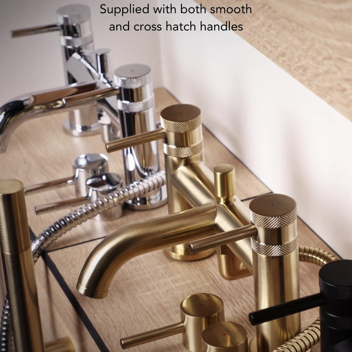 AM00067 - Amara Runswick Bath Shower Mixer Tap in Brushed Brass - Coa Living