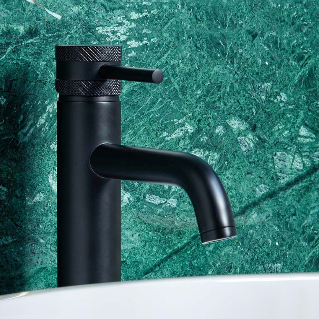 AM00074 - Amara Runswick Tall Mono Basin Mixer Tap in Matt Black - Coa Living