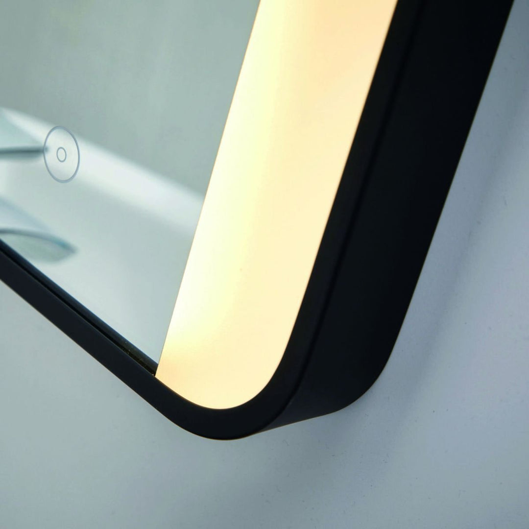 AM00087 - Amara Hawes Soft Edge LED Mirror in Matt Black - Coa Living