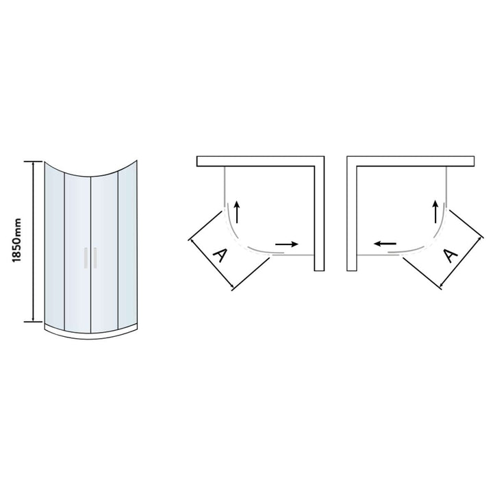 AM00110 - Amara Levisham Quadrant Shower Enclosure in Black - Coa Living