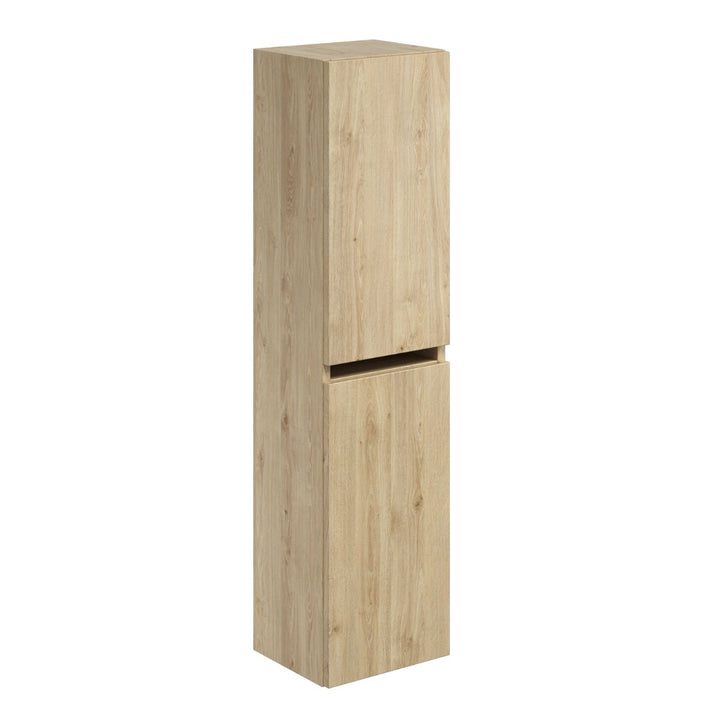 AM00115 - Amara Reeth Tall Wall Mounted Bathroom Cupboard in Davos Oak - Coa Living