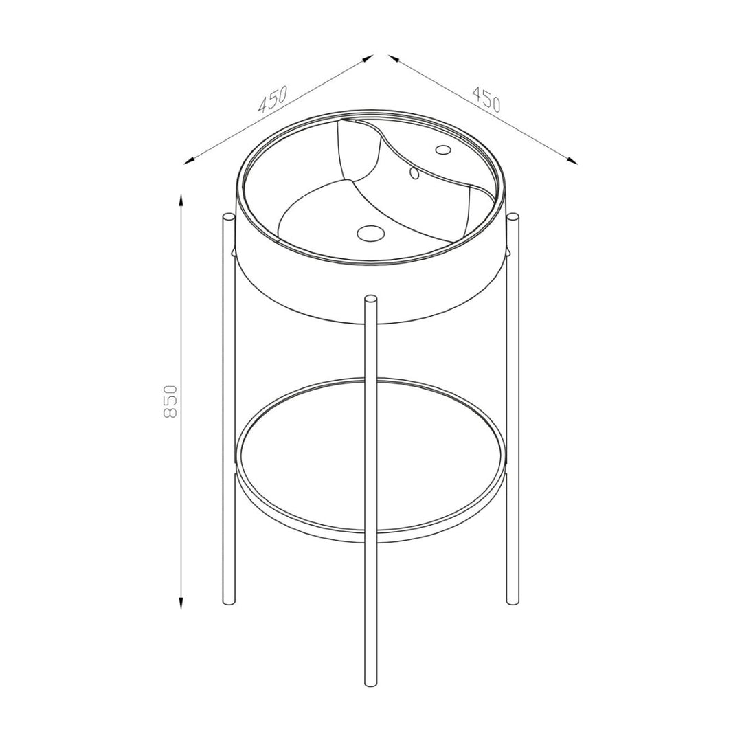 AM00192 - Amara Huby Round Basin with Floorstanding Black Frame - Coa Living