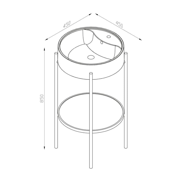 AM00192 - Amara Huby Round Basin with Floorstanding Black Frame - Coa Living