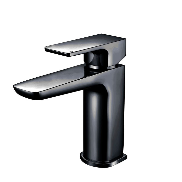 AM00196 - Amara Huby Mono Basin Mixer Tap with Push Waste in Matt Black - Coa Living