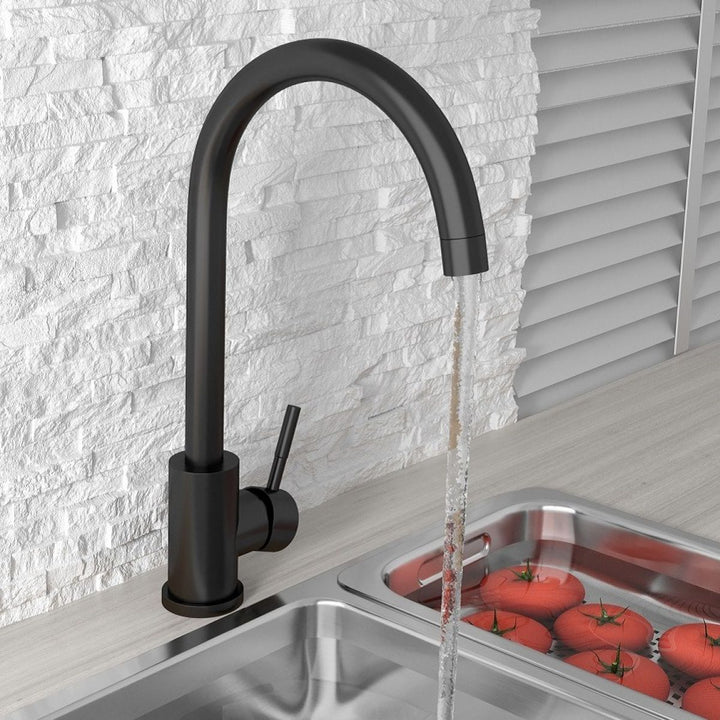 AM00246 - Amara Runswick Single Lever Kitchen Tap in Matt Black - Coa Living