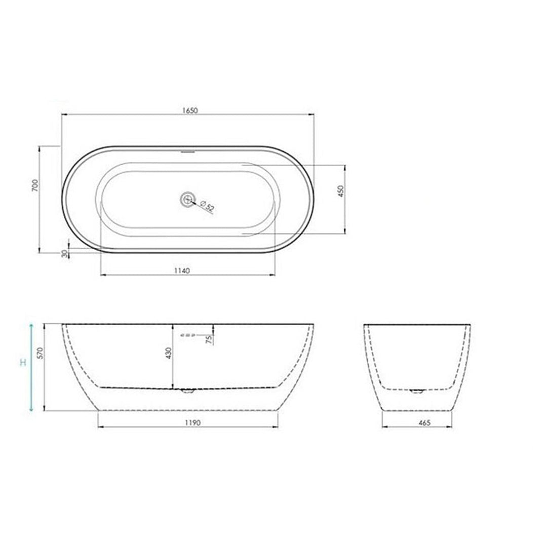 AM00461 - Amara Aislaby Freestanding Bath - Coa Living