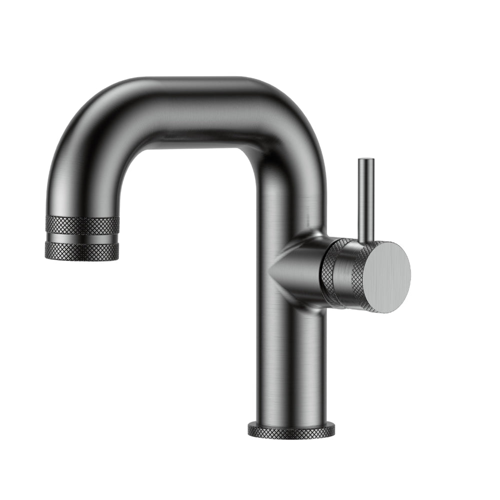 AM00486 - Amara Runswick Side-Lever Basin Mixer Tap in Gunmetal - Coa Living