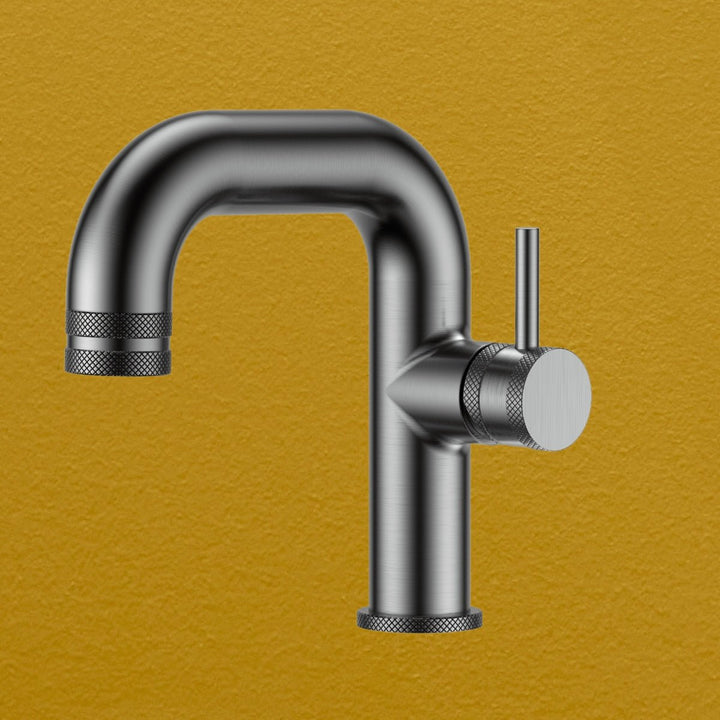 AM00486 - Amara Runswick Side-Lever Basin Mixer Tap in Gunmetal - Coa Living