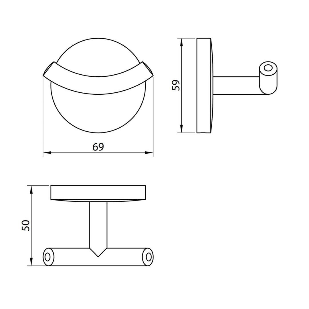 AM00609 - Amara Richmond Wall Mounted Robe Hook in Chrome - Coa Living