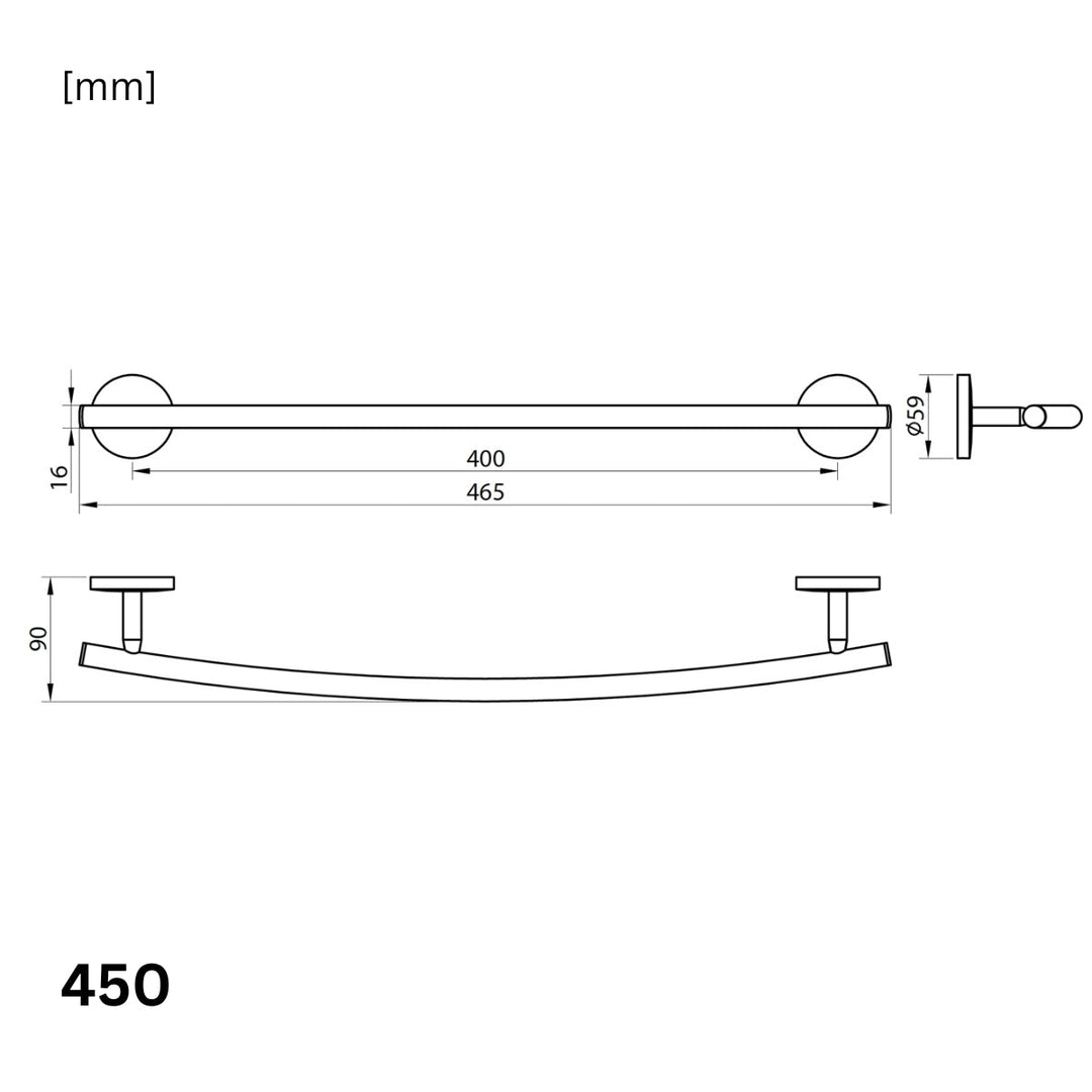 AM00612 - Amara Richmond Wall Mounted Towel Bar in Chrome - Coa Living