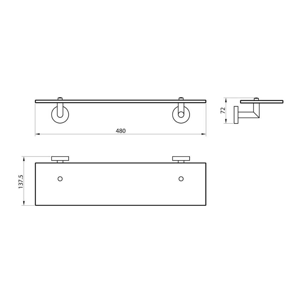 AM00691 - Amara Lythe Glass Bathroom Shelf in Chrome - Coa Living