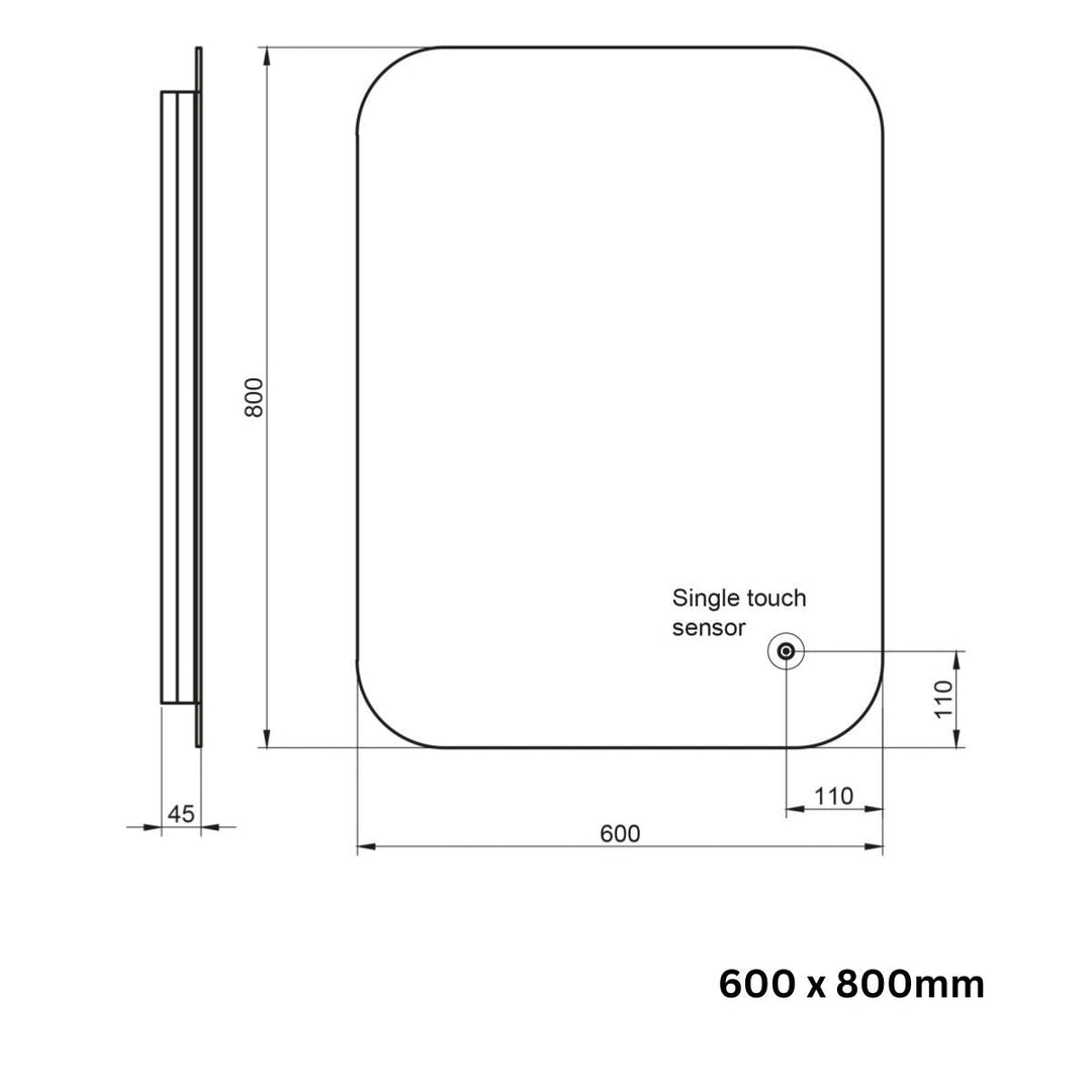 AM00726 - Amara Bedale LED Mirror with Demister Pad and Shaver Socket - Coa Living