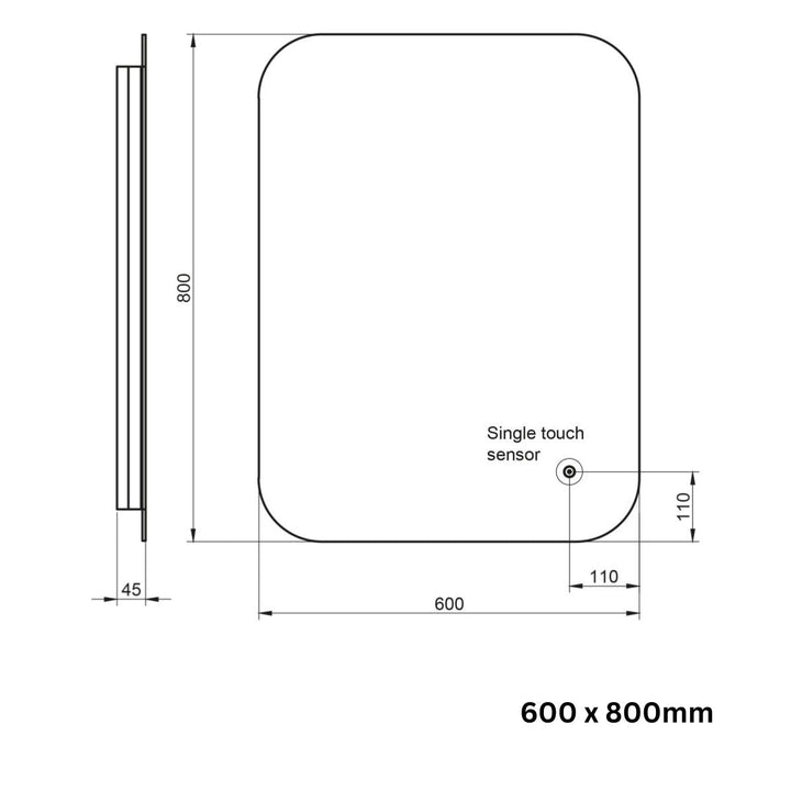 AM00726 - Amara Bedale LED Mirror with Demister Pad and Shaver Socket - Coa Living