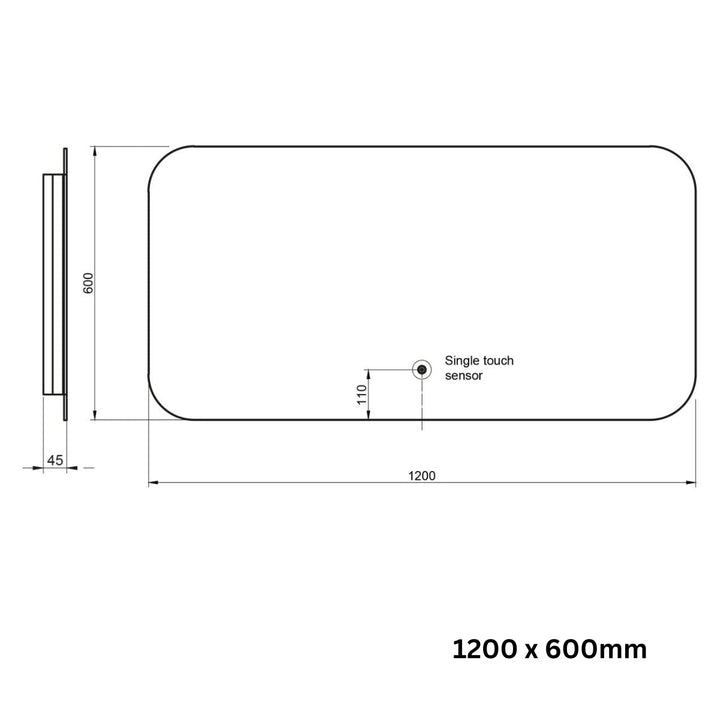 AM00726 - Amara Bedale LED Mirror with Demister Pad and Shaver Socket - Coa Living