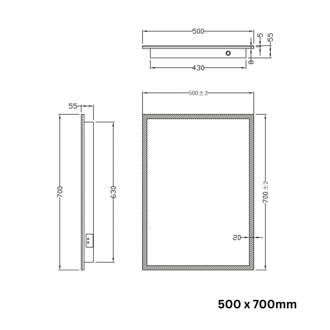 AM00735 - Amara Askrigg LED Mirror with Demister Pad and Shaver Socket - Coa Living