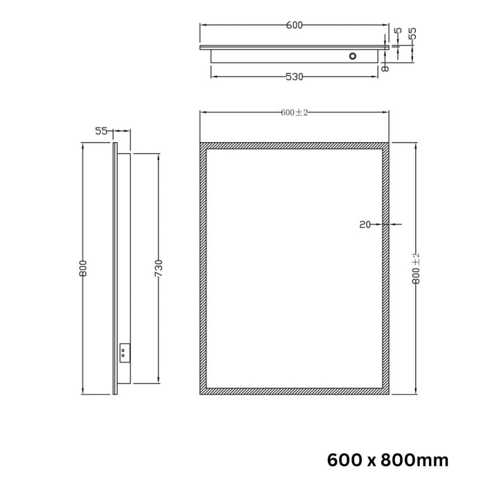 AM00735 - Amara Askrigg LED Mirror with Demister Pad and Shaver Socket - Coa Living