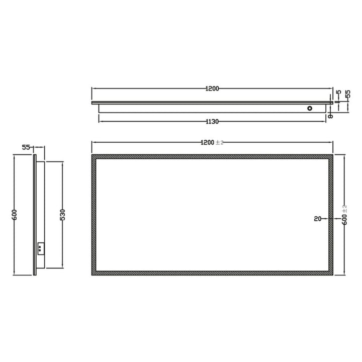 AM00737 - Amara Askrigg 1200mm LED Mirror with Demister Pad and Shaver Socket - Coa Living