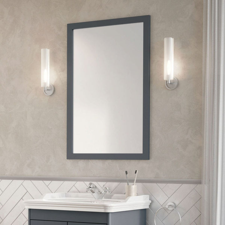 AM00742 - Amara Burnsall Framed Bathroom Mirror in Silk Charcoal Grey - Coa Living