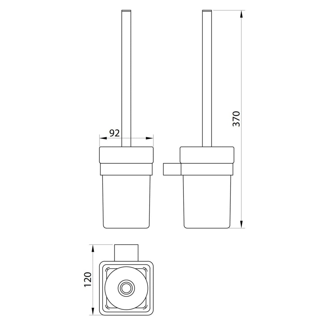 AM00812 - Amara Hawes Wall Mounted Toilet Brush Set in Chrome - Coa Living