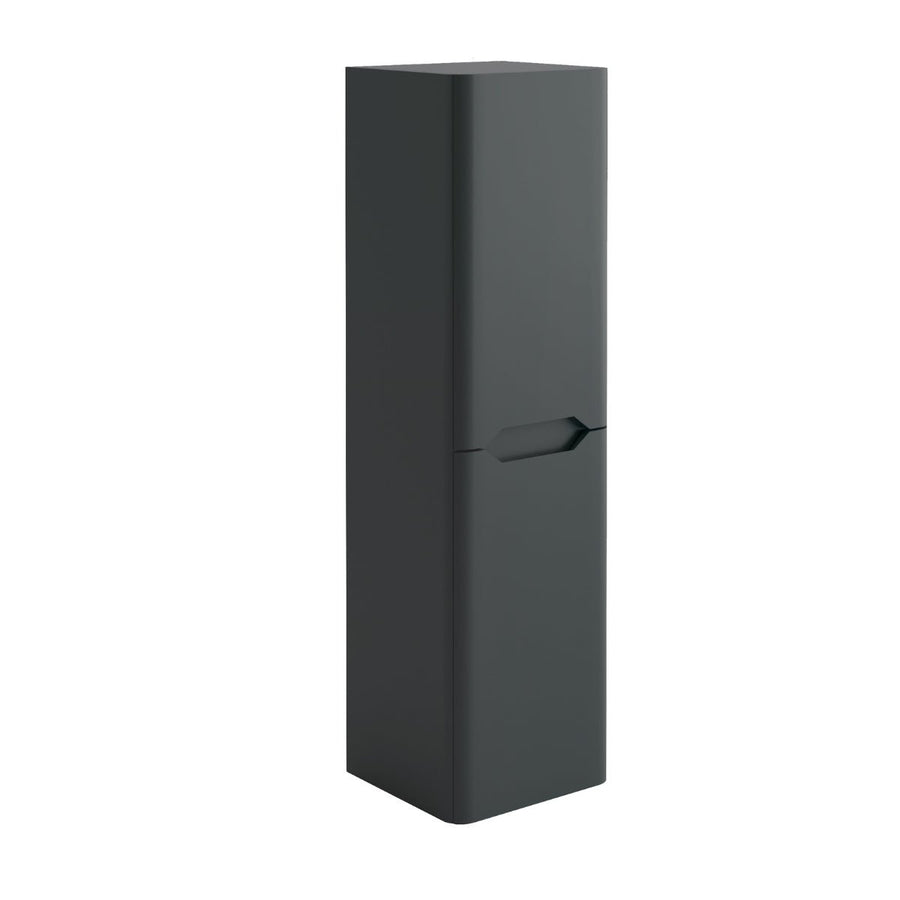 AM00829 - Amara Sawley Tall Wall Mounted Bathroom Cupboard in Matt Anthracite - Coa Living