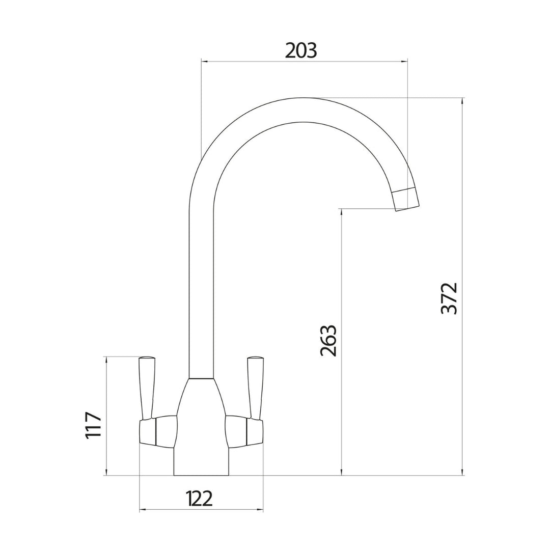 AM00844 - Amara Cundall Kitchen Tap in Chrome - Coa Living