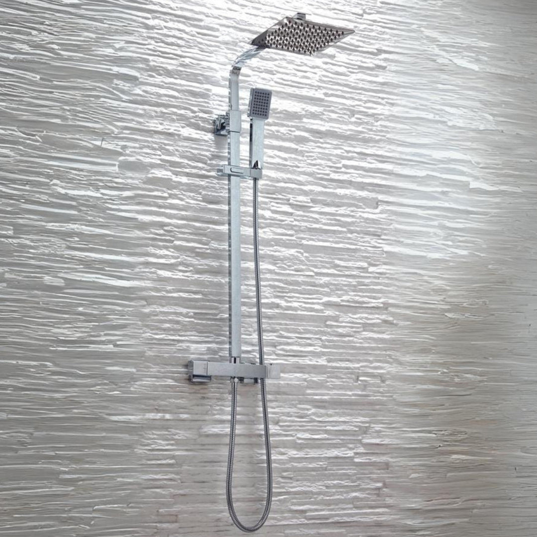 AM00848 - Amara Square Rigid Riser Shower in Chrome - Coa Living