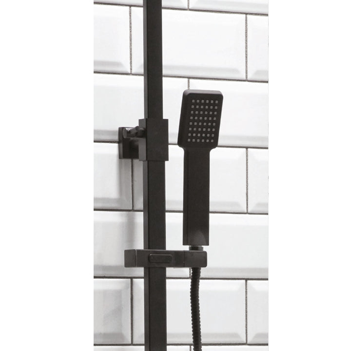 AM00849 - Amara Square Rigid Riser Shower in Matt Black - Coa Living