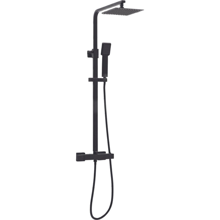 AM00849 - Amara Square Rigid Riser Shower in Matt Black - Coa Living