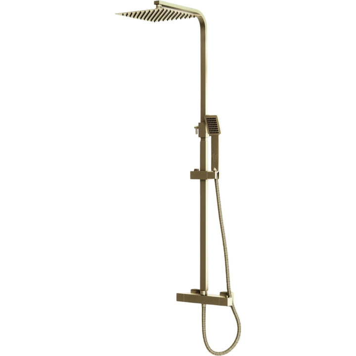 AM00850 - Amara Square Rigid Riser Shower in Brushed Brass - Coa Living