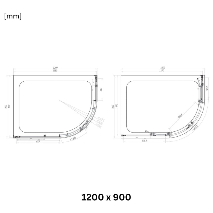 AM00851 - Amara Levisham Double Door Quadrant Shower Enclosure in Chrome - Coa Living