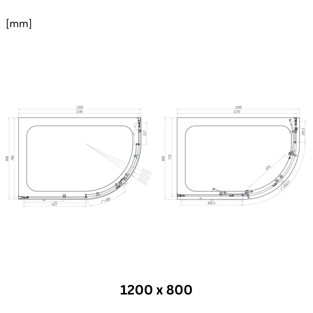 AM00851 - Amara Levisham Double Door Quadrant Shower Enclosure in Chrome - Coa Living