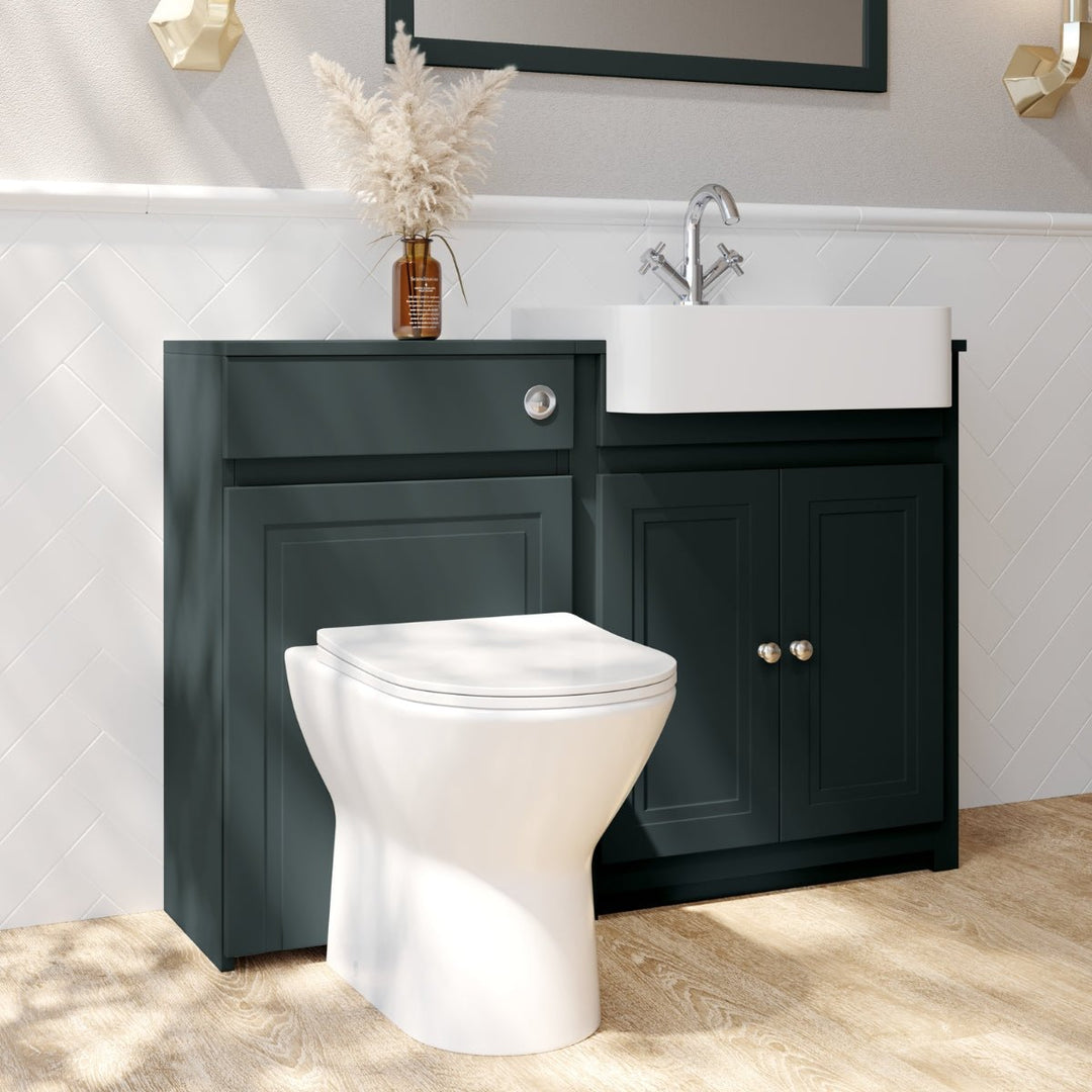 '- Amara Burnsall Vanity Unit with Semi-Recessed Basin in Silk Charcoal Grey - Coa Living