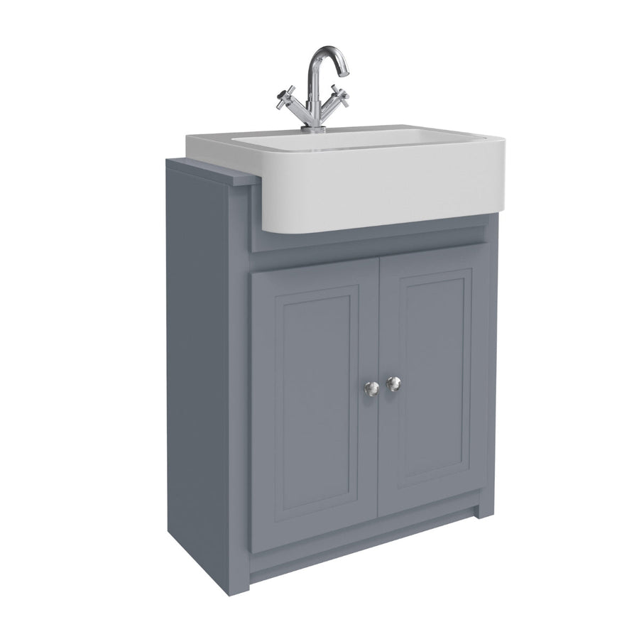 '- Amara Burnsall Vanity Unit with Semi-Recessed Basin in Silk Stone Grey - Coa Living