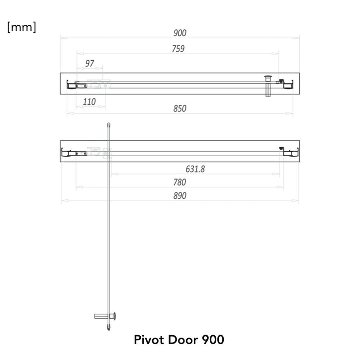 '- Amara Levisham Pivot Shower Door in Black - Coa Living