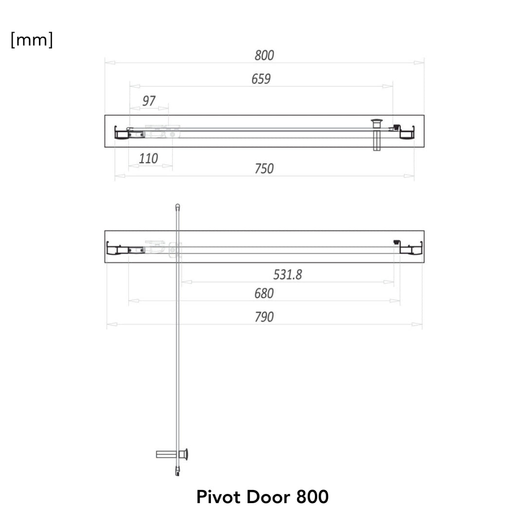 '- Amara Levisham Pivot Shower Door in Black - Coa Living