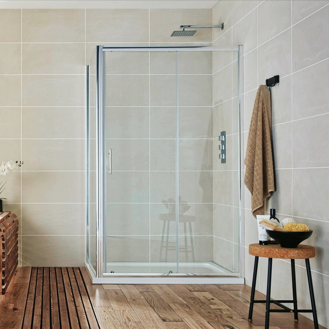 '- Amara Levisham Sliding Shower Door in Chrome - Coa Living