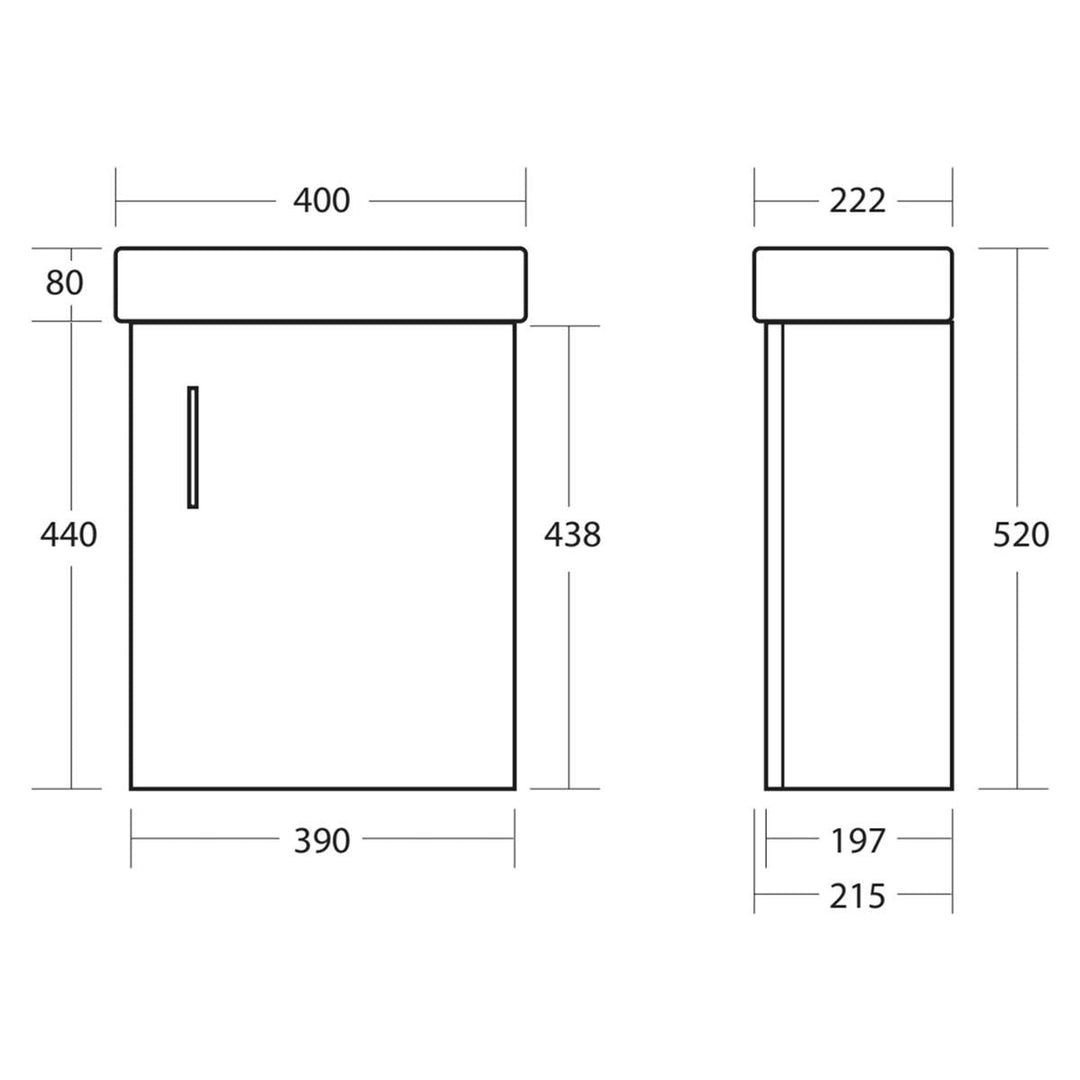 '- Amara Leyburn Wall Hung Cloakroom Unit in Gloss Anthracite - Coa Living