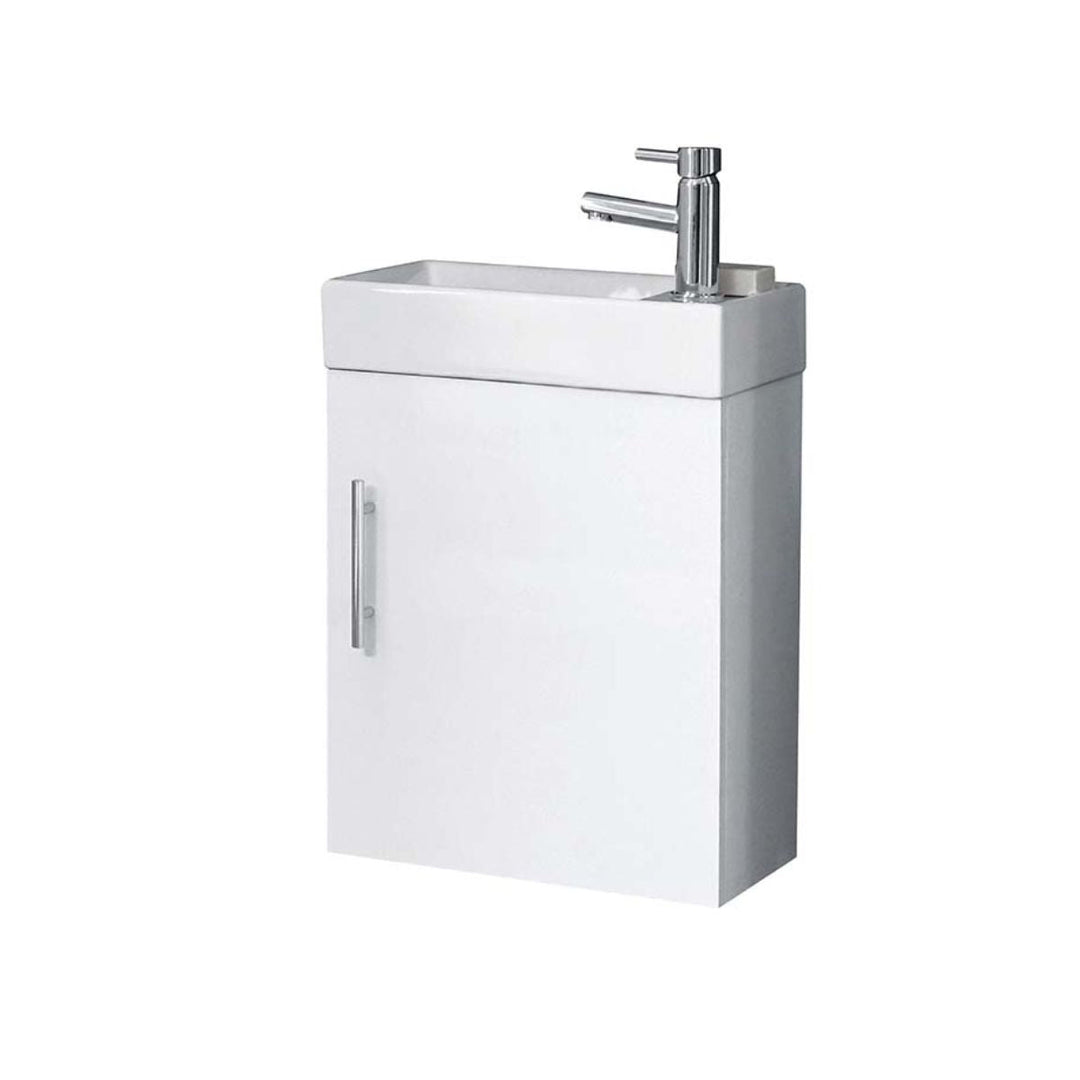 '- Amara Leyburn Wall Hung Cloakroom Unit in Gloss White - Coa Living