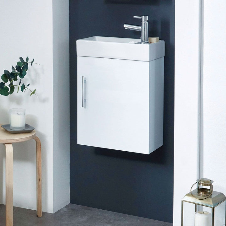 '- Amara Leyburn Wall Hung Cloakroom Unit in Gloss White - Coa Living