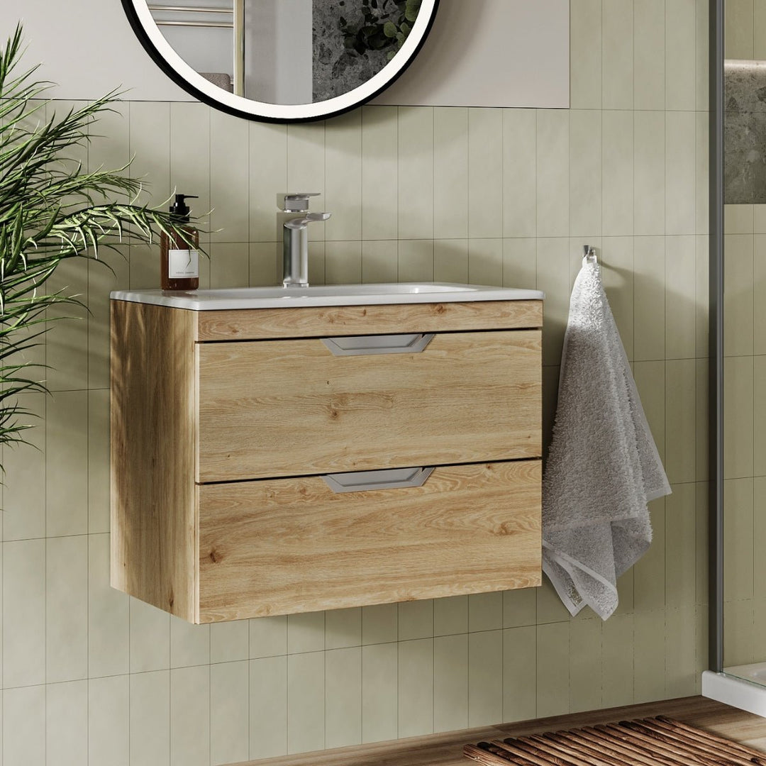 '- Amara Reeth 600mm Vanity Unit in Davos Oak - Coa Living