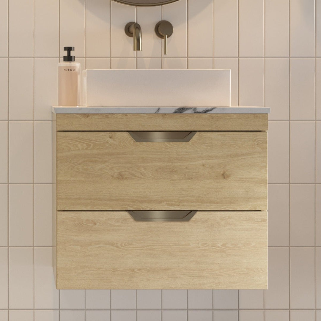 '- Amara Reeth 600mm Vanity Unit in Davos Oak with Countertop - Coa Living