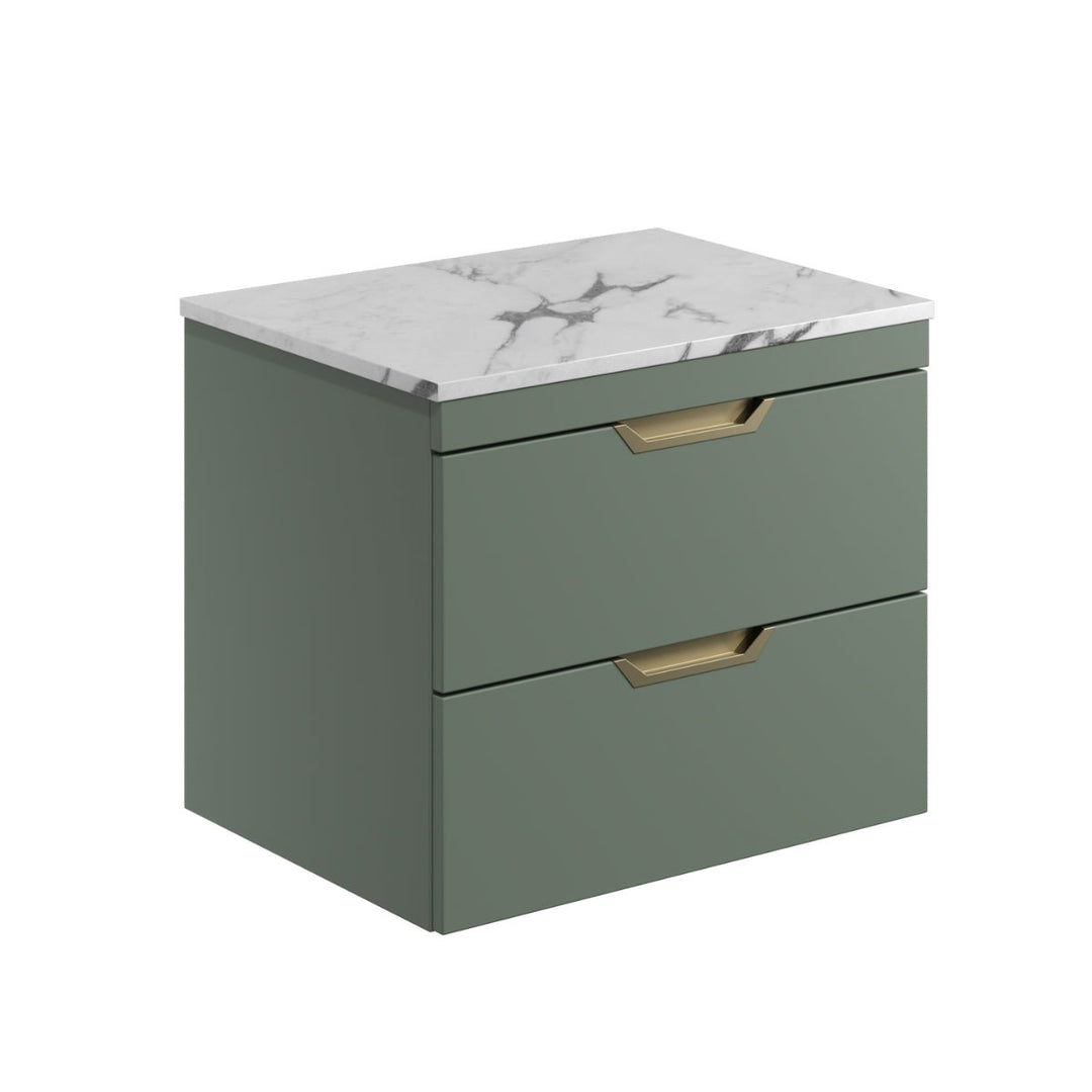 '- Amara Reeth 600mm Vanity Unit in Reed Green with Countertop - Coa Living