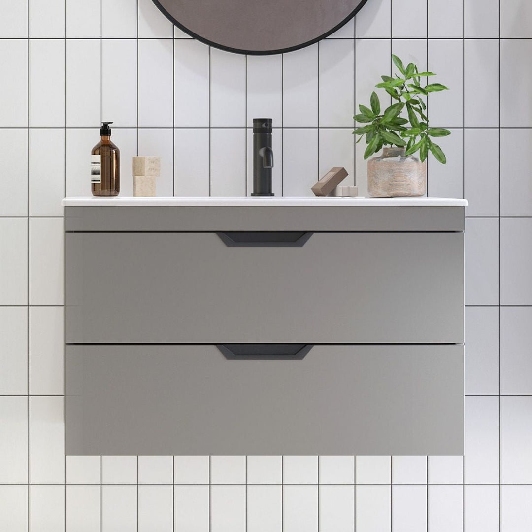 '- Amara Reeth 800mm Vanity Unit in Dust Grey - Coa Living