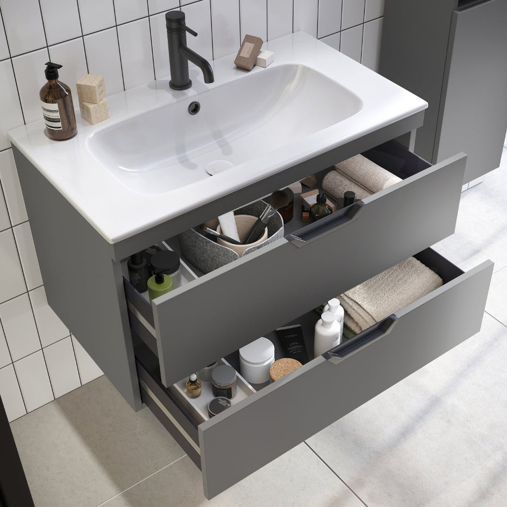 '- Amara Reeth 800mm Vanity Unit in Dust Grey - Coa Living