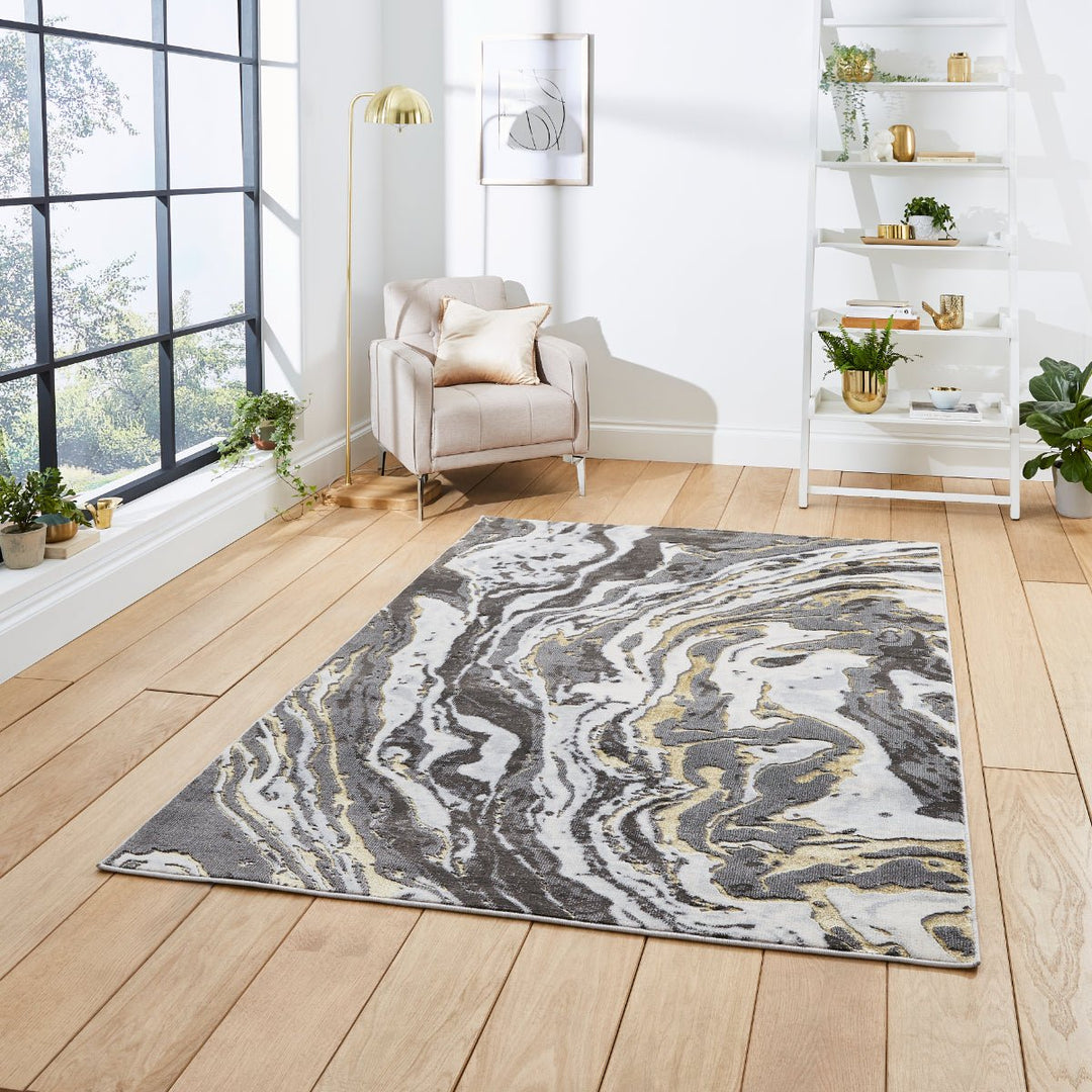 APOGR584GRYGLD1217 - Apollo GR584 Woven High Density Rug - Coa Living